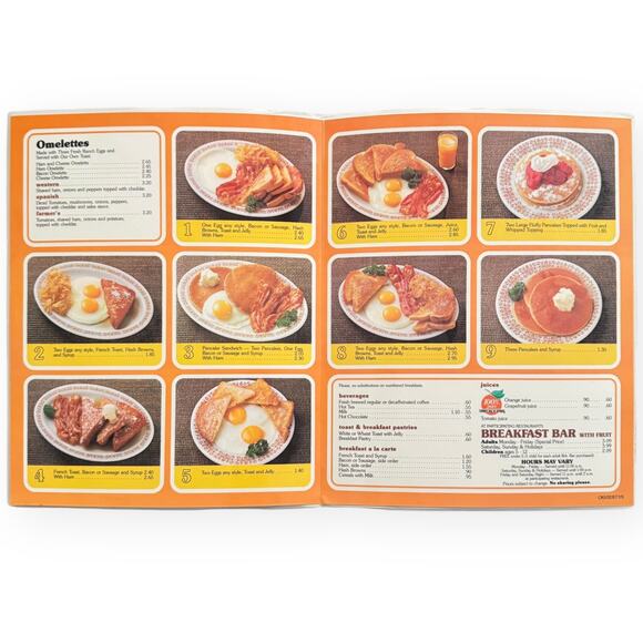 1980’s Frisch's Big Boy Yellow Laminated Breakfast Menu Vintage Diner 9” x 11” - Picture 3 of 8